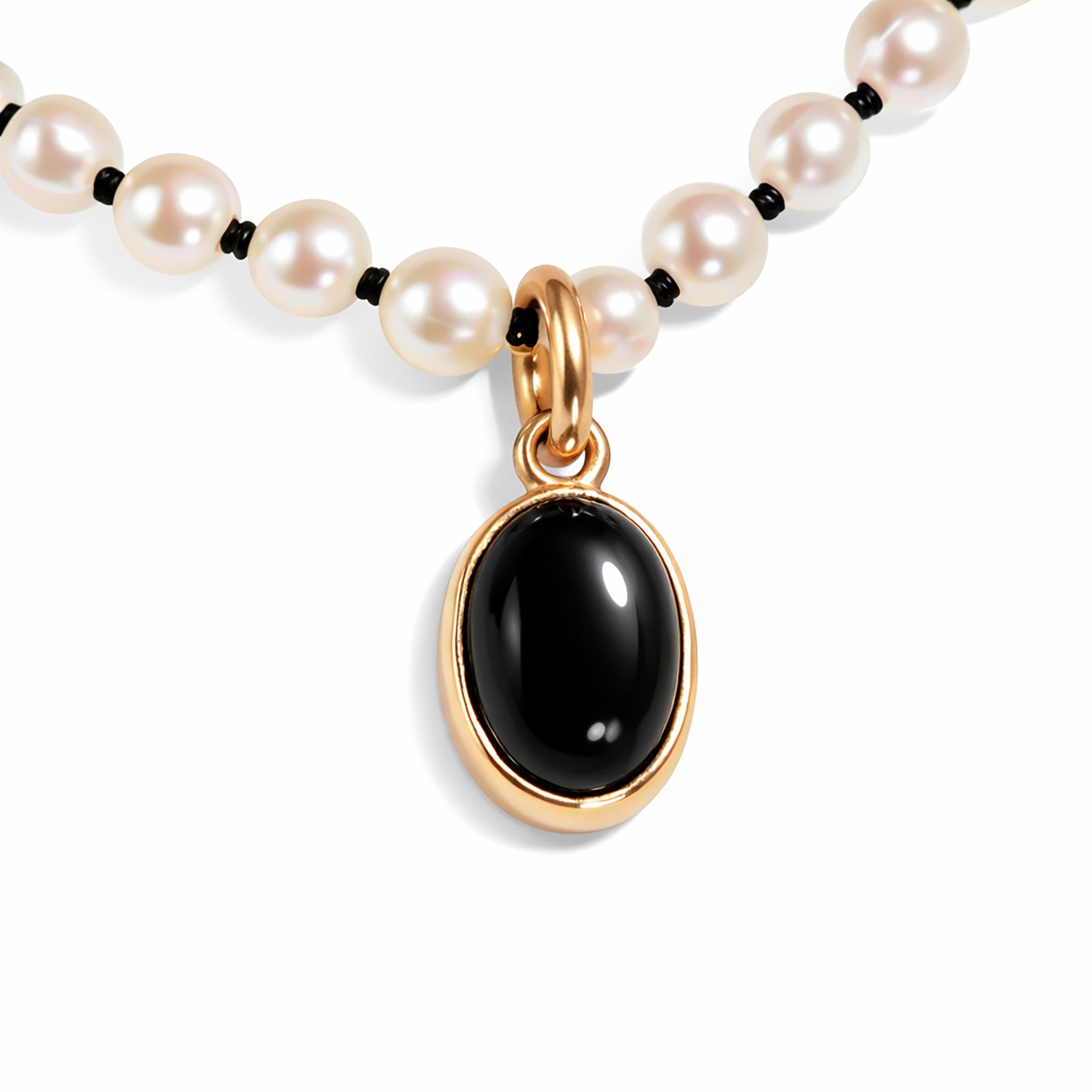 victorian pearl choker with onyx pendant | vasa new york